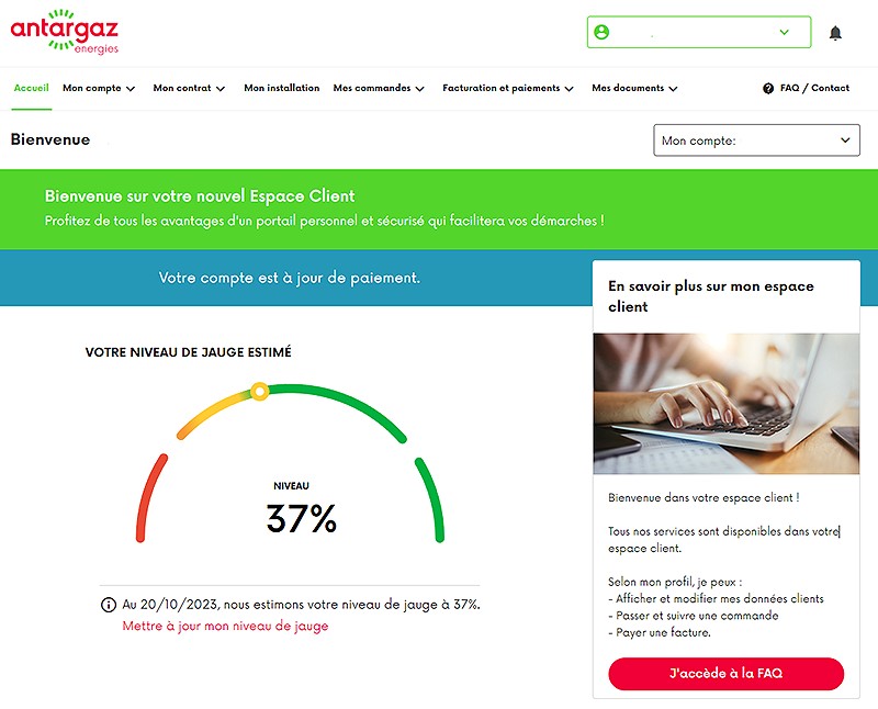 Bienvenue sur votre espace client