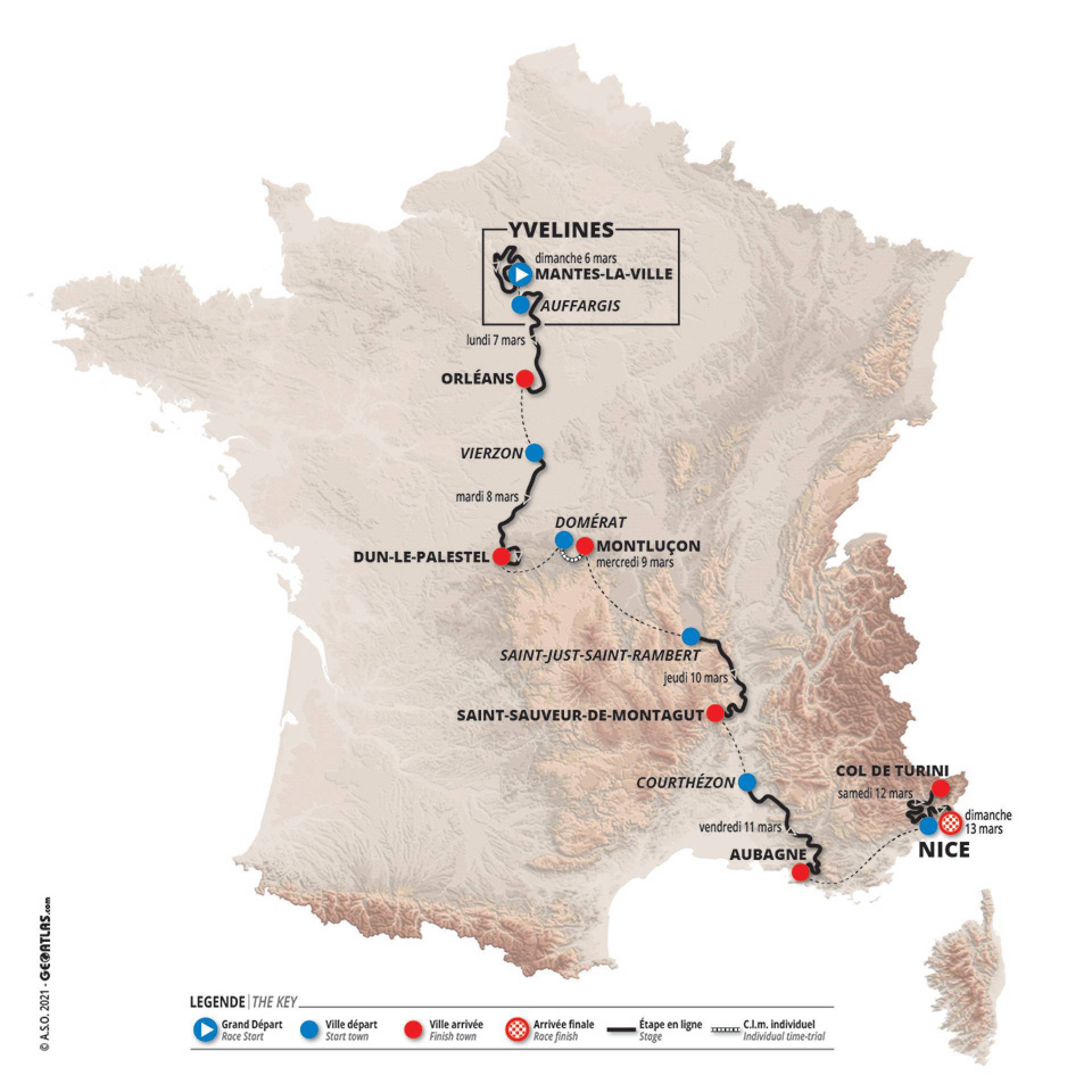 Carte Paris-Nice 2022